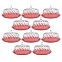 Ver imagem 1 de 8 Porto Bolos com Cúpula 30cm Torta Doces Crippa Confeitaria Hotel Vermelho Transparente