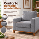 Ver imagem 4 de Poltrona Decorativa Prada 1 Lugar em Linho Cinza