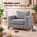 Ver imagem 6 de Poltrona Decorativa Prada 1 Lugar em Linho Cinza