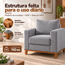 Ver imagem 5 de Poltrona Decorativa Prada 1 Lugar em Linho Cinza
