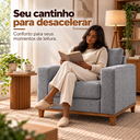 Ver imagem 3 de Poltrona Decorativa Prada 1 Lugar em Linho Cinza