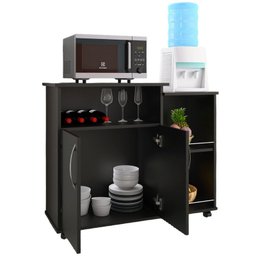 Balcão para Forno com Fruteira 2 Porta Móveis cor Preto AJL STORE ARMARIO FRUTEIRA - 1