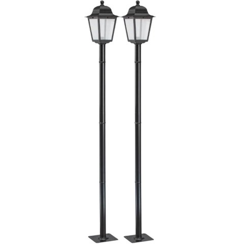 Kit 2 Postes para Jardim Iluminação Externa 1,95m Alumínio Termoplástico E27 Bivolt Soberana