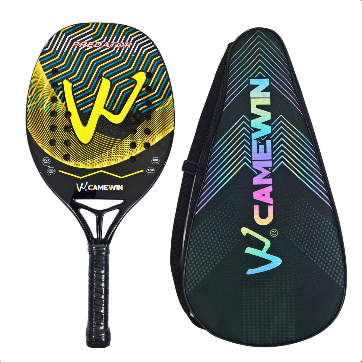 Raquete Beach Tennis Camewin Predator 12k Carbon + Brindes - 3