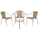 Ver imagem 1 de Cadeira de area em aluminio e fibra sintetica Toquio 3 unidades e 1 base de mesa, jardim
