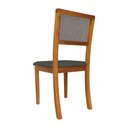 Ver imagem 5 de Kit 6 Cadeiras de Jantar Palha Estofadas Linho Chumbo Encosto Tela Rubi Premium Madeira Maciça Mel