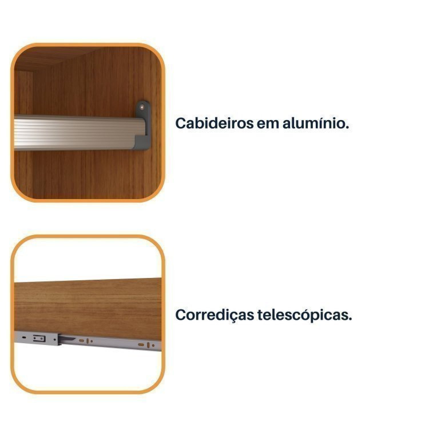 Quarto Solteiro Completo Roupeiro 2 Portas, Cama, Mesa de Cabeceira e Livreiro Chicago - 9