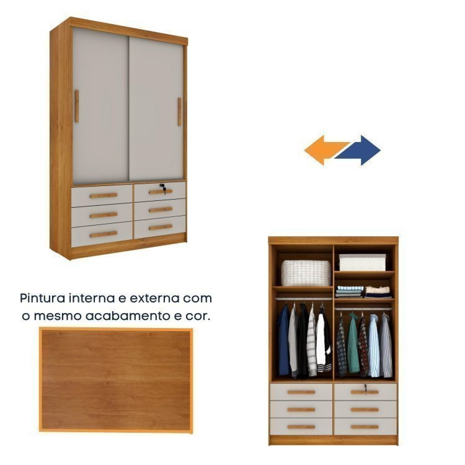 Quarto Solteiro Completo Roupeiro 2 Portas, Cama, Mesa de Cabeceira e Livreiro Chicago - 8