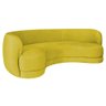 Sofá Curvo 3 Lugares Sala de Estar Recepção Noruega 180cm Suede - Doce Sonho Móveis Cor Amarelo - 1