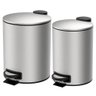 Jogo de Lixeiras para Banheiro e Cozinha Inox com Pedal Spin 5l e 3l - Brinox 3074/100 e 3074/101 - 1