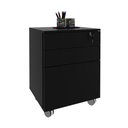Ver imagem 3 de Kit Escritório com Mesa, Balcão e Gaveteiro Preto - Tecno