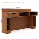 Ver imagem 3 de Escrivaninha Mesa para Escritório 1 Gaveta 6 Nichos 130CMX49,5CMX90CM Linha Liga Modulado