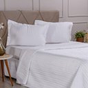 Ver imagem 5 de Kit Colcha Casal Satinatta Cetim Toque Pele de Pessego 220x240cm Branco