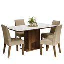 Ver imagem 2 de Conjunto Sala de Jantar Mesa Tampo de Madeira 4 Cadeiras Rustic/branco/imperial Keila Madesa
