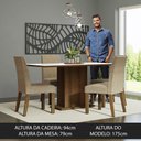 Ver imagem 4 de Conjunto Sala de Jantar Mesa Tampo de Madeira 4 Cadeiras Rustic/branco/imperial Keila Madesa