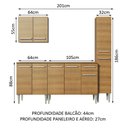 Ver imagem 3 de Cozinha Completa Madesa Emilly Sing com Armário, Balcão e Paneleiro Rustic Cor:Rustic
