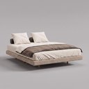Ver imagem 1 de Cama Box King Osaka Flutuante Estilo Japonesa 193x203 Base Estofada Bouclê Capuccino - Desk Design