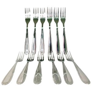 Kit 12 Garfos de Mesa de Aço Inox 19 Cm Linha Ashoria