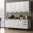 Ver imagem 1 de Cozinha Modulada em MDF 6 Peças com Tampo 200cm Grazi Tecnomobili