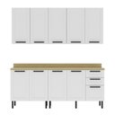 Ver imagem 5 de Cozinha Modulada em MDF 6 Peças com Tampo 200cm Grazi Tecnomobili