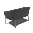 Ver imagem 5 de Sofá Namoradeira 2 Lugares Pé Ferro Dourado Stella Bouclê Grafite D03 - D'Rossi