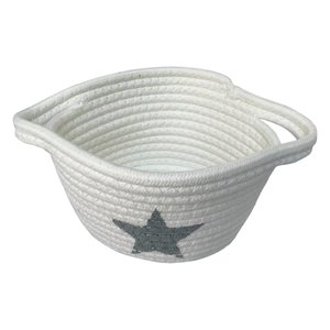 Cesta Decorativa Branca Estrela Casa Aberta Brasil