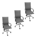 Ver imagem 1 de Kit 3 Cadeira Eames Esteirinha Presidente Escritório Alta - Cinza