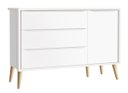 Ver imagem 1 de Cômoda Sapateira Théo New Branco Fosco com Natural - MoveisAqui