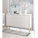 Ver imagem 2 de Cômoda Sapateira Théo New Branco Fosco com Natural - MoveisAqui