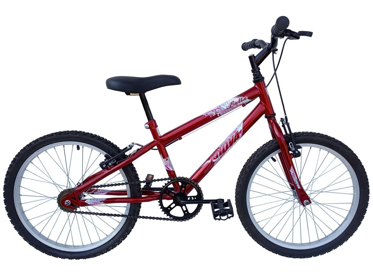 Bicicleta Infantil Feminina em Aço Carbono Aro 20 MTB Bella - Xnova - Vermelho - 1