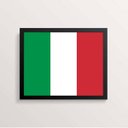 Ver imagem 1 de Quadro Decorativo Bandeira Itália 24x18cm - com vidro:Madeira preta