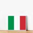 Ver imagem 2 de Quadro Decorativo Bandeira Itália 24x18cm - com vidro:Madeira preta