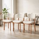 Ver imagem 4 de Kit 3 Cadeiras para Sala de Jantar Cozinha Living Estofada Dara L02 Linho Champagne - Lyam Decor
