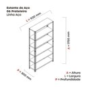 Ver imagem 4 de Estante para Livros com Estrutura Metalica 6 Prateleiras