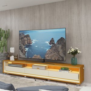 Rack para Tv com Led Rodízios Requinte 260 Naturale Off White - Gelius