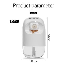 Umidificador de Ambientes com Led Ursinho 150ml Branco - 3