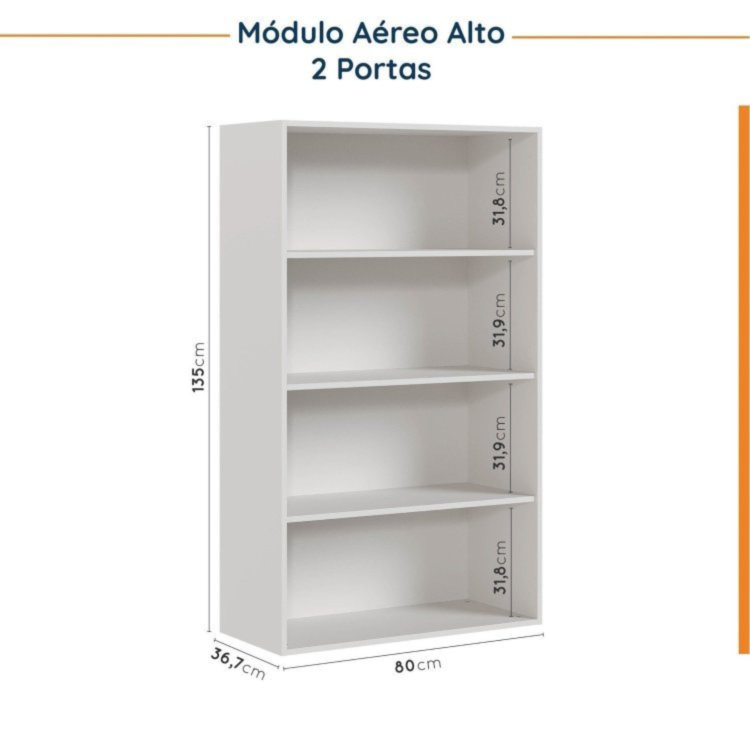 Cozinha Modulada 4 Peças sem Tampo 2 Aéreos 5 Portas e 2 Balcões Ipanema CabeCasa MadeiraMadeira - 11