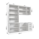 Ver imagem 3 de Cozinha Planejada 4 Peças sem Tampo 2 Aéreos 5 Portas e 2 Balcões Ipanema CabeCasa MadeiraOriginals Branco