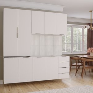 Cozinha Modulada 4 Peças sem Tampo 2 Aéreos 5 Portas e 2 Balcões Ipanema CabeCasa MadeiraOriginals