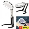 Lupa de Mesa Bancada 10 Led Suporte Articulável Aumento 2x e 5X - 1