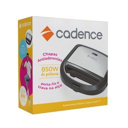 Sanduicheira Elétrica Cadence Toast & Grill Prime Inox - 127V - 4