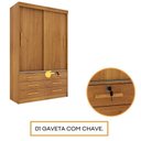 Ver mais imagens de Quarto Solteiro Completo Guarda Roupa 2 Portas Cama Mesa de Cabeceira e Livreiro Chicago Tcil Móveis