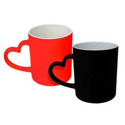Canecas Casal Com Alça De Coração 350Ml - Lyor 2412 E 8665 - 1