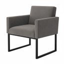 Ver imagem 3 de Kit 2 Poltronas para Recepção Lina com Base de Ferro Preto Resistente Cinza