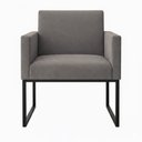 Ver imagem 2 de Kit 2 Poltronas para Recepção Lina com Base de Ferro Preto Resistente Cinza