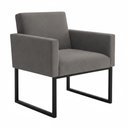 Ver imagem 1 de Kit 2 Poltronas para Recepção Lina com Base de Ferro Preto Resistente Cinza