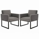 Ver imagem 5 de Kit 2 Poltronas para Recepção Lina com Base de Ferro Preto Resistente Cinza
