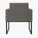 Ver imagem 4 de Kit 2 Poltronas para Recepção Lina com Base de Ferro Preto Resistente Cinza