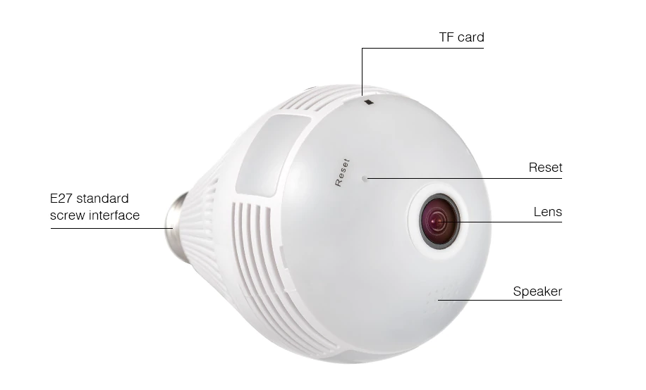 Lâmpada Câmera Que Filma Espiã 360 Graus Android Ios - 4