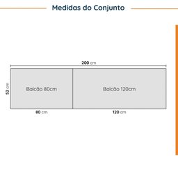 Cozinha Modulada 4 Peças com Tampo 2 Aéreos 5 Portas e 2 Balcões Ipanema CabeCasa MadeiraMadeira - 8